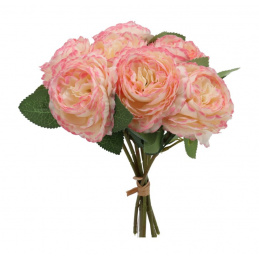 Kytice umělých květin růžové Anglické růže - 30 cm