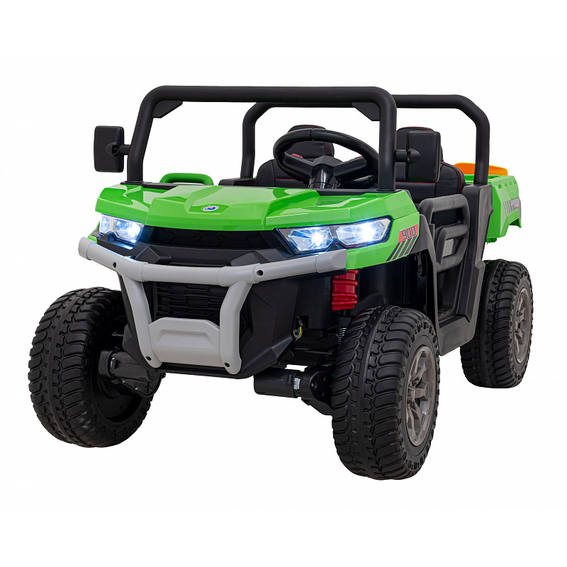 Auto Pick-Up Speed 900 pro děti Zelené + pohon 4x4 + pohyblivá pumpa + zavazadlový prostor + dálkové ovládání + lopata + LED audio