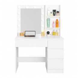 Aga Toaletní stolek se zrcadlem a osvětlením Matný bílý