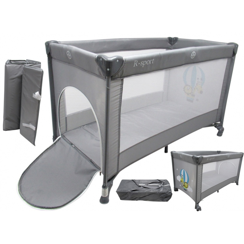 R-Sport Skládací cestovní postýlka K1 Šedá