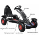 Závodní šlapací motokára XL pro děti 3+ černá + nafukovací kola + nastavitelné sedadlo + volnoběh