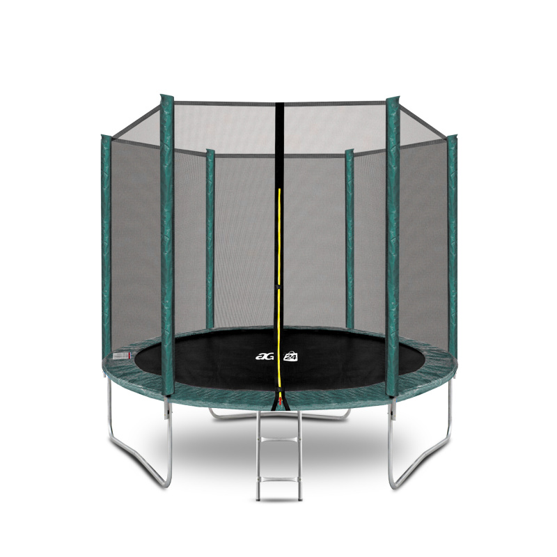 Aga SPORT TOP Trampolína 250 cm Tmavě zelená + ochranná síť + žebřík