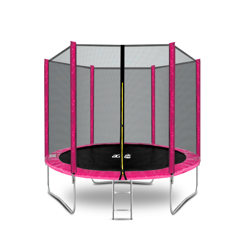 Aga SPORT TOP Trampolína 250 cm Růžová + ochranná síť + žebřík