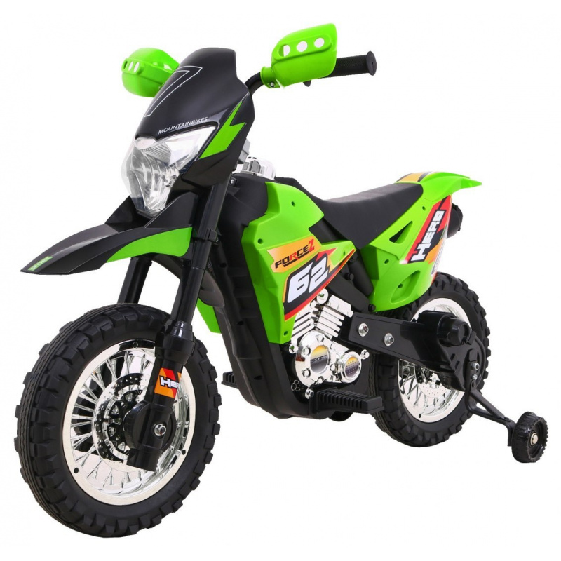 Dětské kolo Cross Battery vehicle Green + Assist wheels + LED sounds