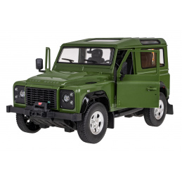 Land Rover Defender zelený RASTAR 1:14 model Autíčko na dálkové ovládání + 2,4 GHz dálkové ovládání + Manuální otevírání dveří