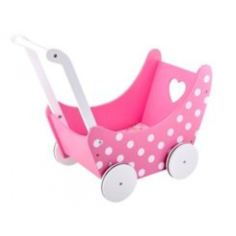 Dřevěný retro kočárek pro panenky ZA2250