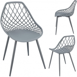 Plastová židle ARANDA šedá s šedými nohami