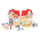 Rozkládací vila se 3 figurkami pro děti 3+ Příslušenství + zvuky + světla + nábytek + samolepky