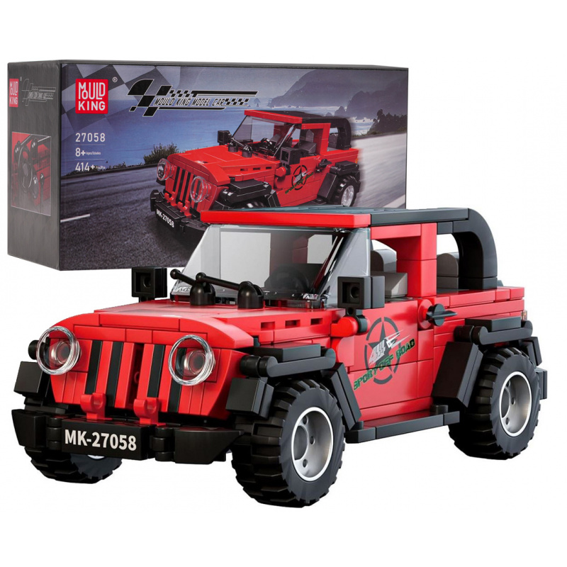 Sada Kostek Autíčko 414ks. Červené