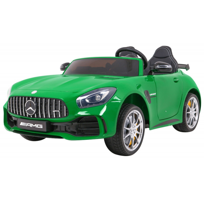 Mercedes-Benz GT R pro děti Lakovaný zelený + 4x4 + Ventilační otvor + Dálkové ovládání + EVA + MP3 LED