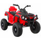 Dětská čtyřkolka na baterie Červená + nafukovací kola + rádio MP3 + pomalý start
