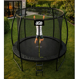 Aga SPORT EXCLUSIVE Trampolína 250 cm Černá + ochranná síť + žebřík - II. JAKOST