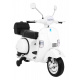 Vespa elektrický skútr pro děti Bílá + pomocná kolečka + audio + eko kůže + EVA + pomalý start