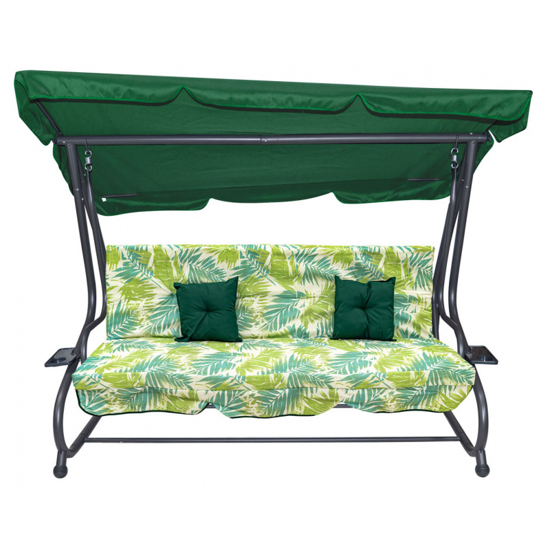 Zahradní houpačka Sedátko Textil 2x1 Vzor Palmové listy