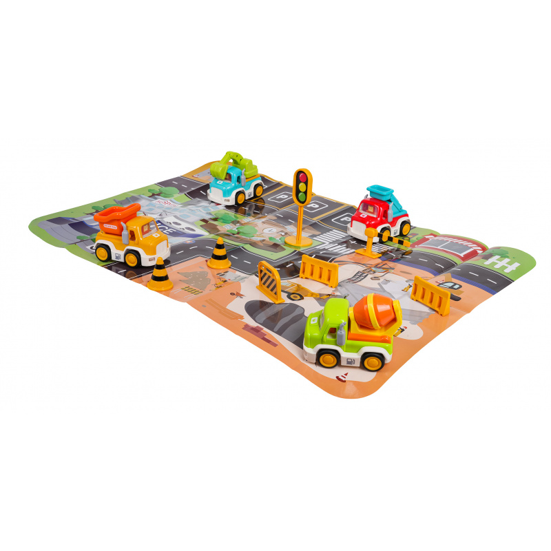 Sada Stavebních Autíček s Funkcí Zvuku a Světel + Příslušenství