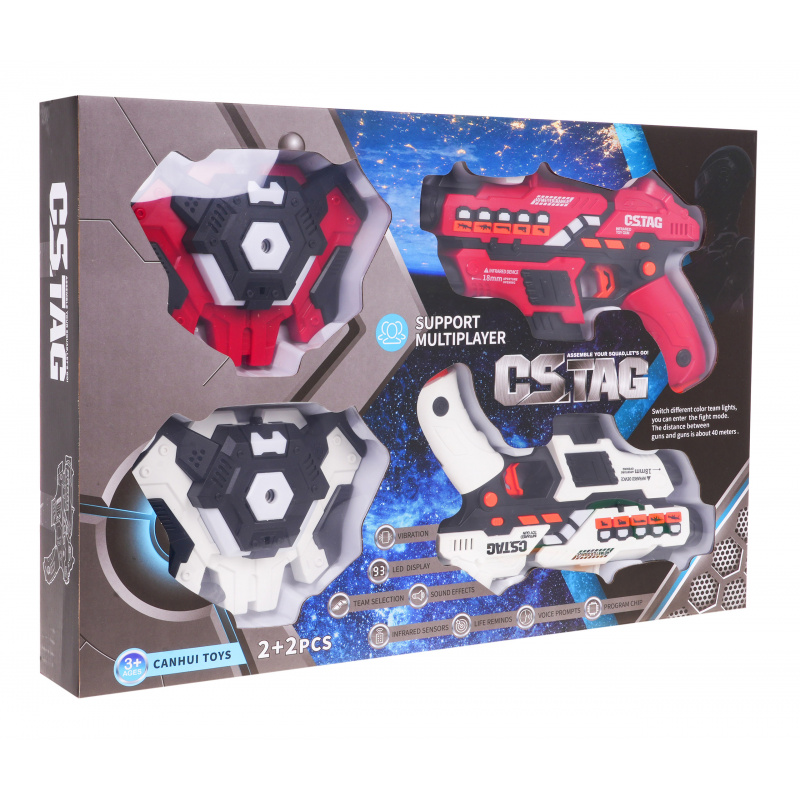 Sada laserových zbraní + štíty s funkcí kouře