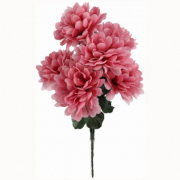 Kytice umělých květin růžové chryzantémy - 35 cm