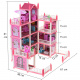 Aga Domeček pro panenky - 4 patra s nábytkem Růžový