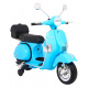 Vespa elektrická koloběžka pro děti Modrá + pomocná kolečka + audio + eko kůže + EVA + pomalý start
