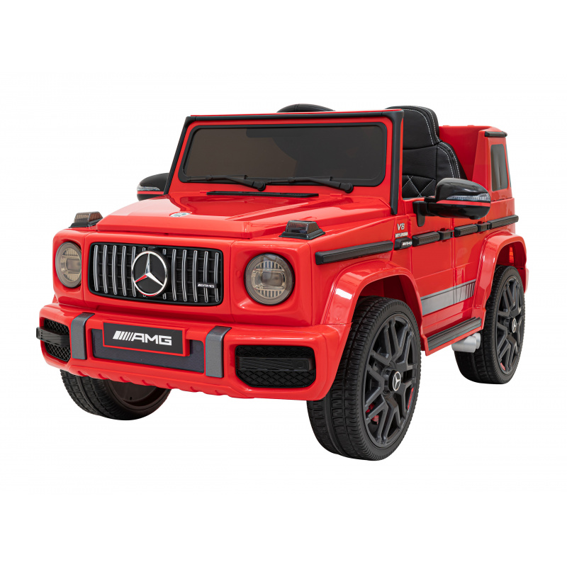 Mercedes AMG G63 pro děti Červený + dálkové ovládání + MP3 LED + pomalý start + EVA + pásy
