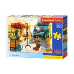 CASTORLAND puzzle 100 dílků - Dílna pro automobily