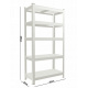 Aga Kovový regál 180x90x30 cm 5 polic