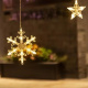 Světelný závěs vločky, hvězdy 138 LED, USB, dálkové ovládání, teplá bílá ISO 19746