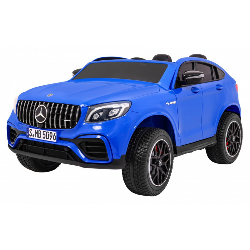 Mercedes GLC 63S dětské auto Modrá + 4x4 + MP4 + LED + Eco kůže + Pomalý start + EVA