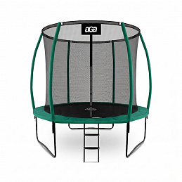 Aga SPORT EXCLUSIVE Trampolína 250 cm Tmavě zelená + ochranná síť + žebřík