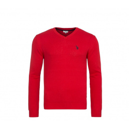 U.S. Polo ASSN. Svetr V-Neck Red