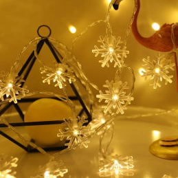 Aga LED Světelný řetěz Sněhové vločky 10 m 100 LED Teplá bílá