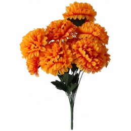 Kytice umělých květin oranžové Chryzantémy - 58 cm