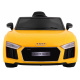 Audi R8 Spyder battery pack Yellow + Dálkové ovládání + EVA + Pomalý start + Rádio MP3 + LED dioda