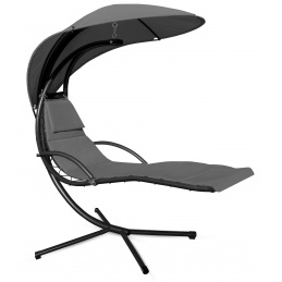 Aga Zahradní závěsné lehátko se stříškou Tmavě šedé