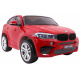BMW X6M XXL pro 2 děti Červený lak + dálkové ovládání + eko kůže + bezpečnostní pásy + pomalý rozjezd + MP3 + LED