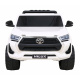 Toyota Hilux baterie pro děti Bílá + pohon 4x4 + dálkové ovládání + 2 nosiče zavazadel + rádio MP3 + LED dioda