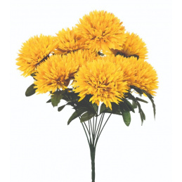 Kytice umělých květin žluté Chryzantémy - 58 cm