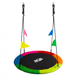 Aga Závěsný houpací kruh 110 cm Šestibarevný s vlajkami