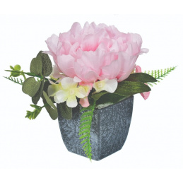 Umělá rostlina Hortenzie v květináči růžová - 14 cm