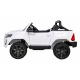 Toyota Hilux baterie pro děti Bílá + pohon 4x4 + dálkové ovládání + 2 nosiče zavazadel + rádio MP3 + LED dioda