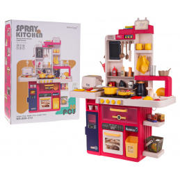 Kuchyně Kuchyňský Koutek s Funkcí Světel, Zvuku a Vody 80ks. Červená