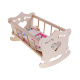 Dřevěná kolébka pro panenku 50 cm s lůžkovinami ZA2021