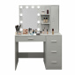 Aga Toaletní stolek se zrcadlem a osvětlením Šedý