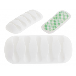 Aga Organizér na kabely s 5 drážkami Bílý