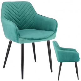 Čalouněná velurová židle NAPOLI, zelená