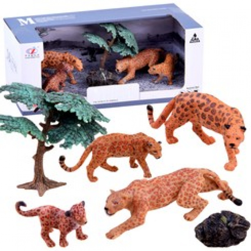 Sada figurek zvířat - Leopard 4ks ZA2990C