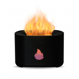 Aga Aroma difuzér s LED projekcí ohně Černý