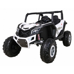 UTV-MX bateriová buggy pro děti Bílá + pohon 4x4 + dálkové ovládání + LED audio + úložný prostor + EVA + pomalý start