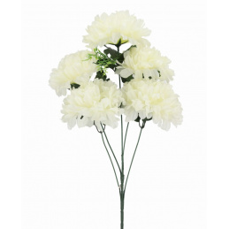 Kytice umělých květin bílé chryzantémy - 52 cm