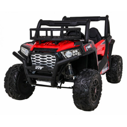 Buggy UTV Off-roader pro děti Červená + dálkové ovládání + nosič zavazadel + pomalý start + EVA + MP3 LED